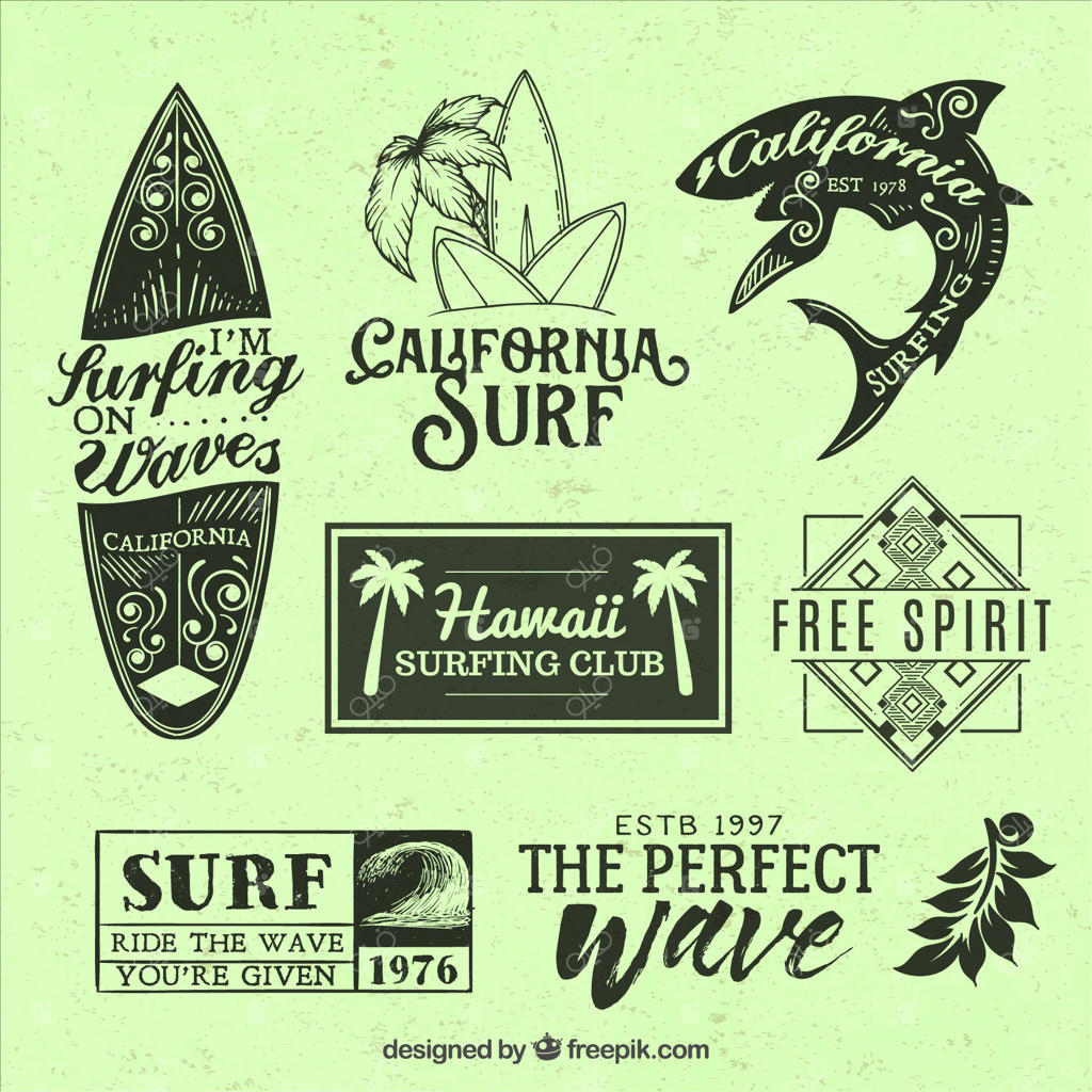 نشان‌های زیبا با طرح موج‌سواری