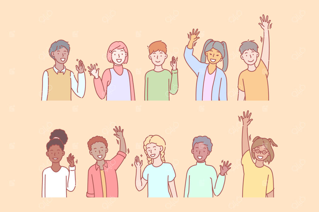 سلام کردن و دست تکان دادن کودکان