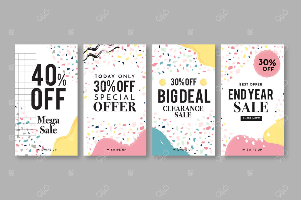 فروش مجموعه استوری‌های اینستاگرام با سبک تراززو و طراحی دستی