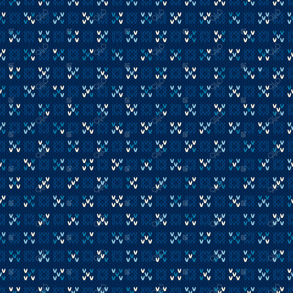 طرح ژاکت بافتنی شطرنجی آبستره؛ پس‌زمینه یکپارچه با سایه‌های آبی؛ تقلید بافت پشمی.