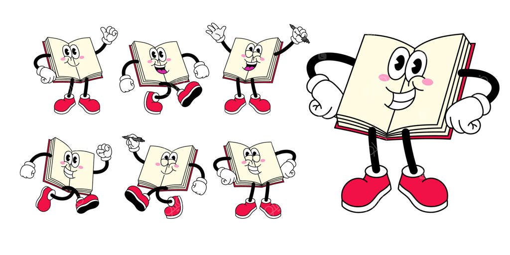 مجموعه کارتون کتاب‌های خوشحال به سبک رترو