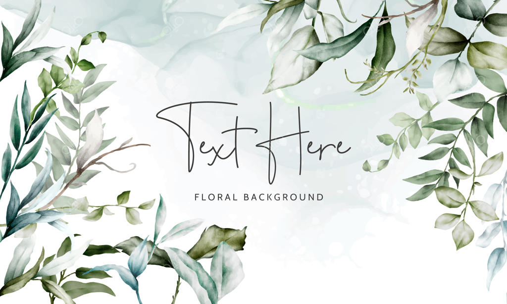 پس‌زمینه گل‌داری با قاب لوکس برگ‌های آبرنگی