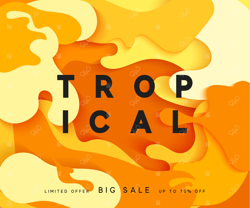 پس‌زمینه روشن تابستانی به سبک نقاشی با کاغذ محو. پوستر تابستانی