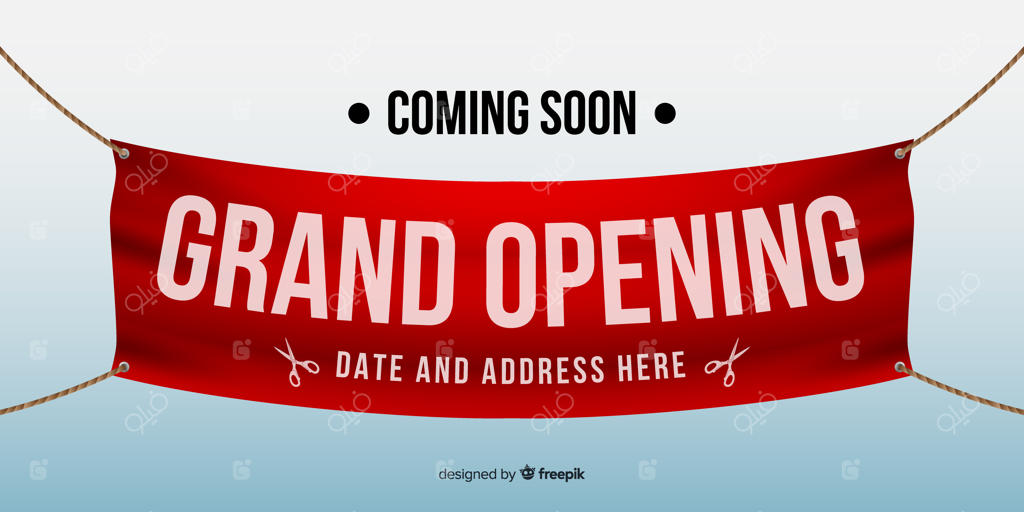 بنر افتتاحیه بزرگ به سبک واقعیستیک