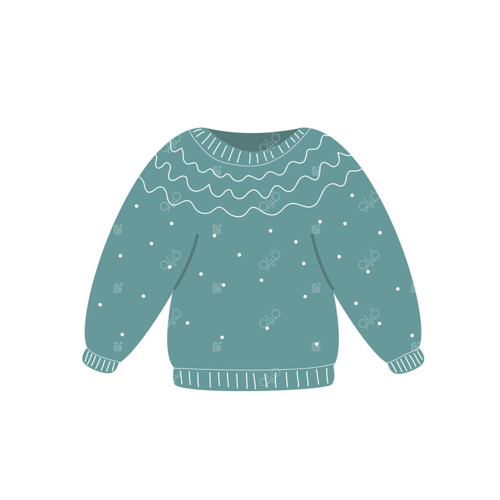 لباس بافتنی گرم و پلیور آبی با استایل مدرن