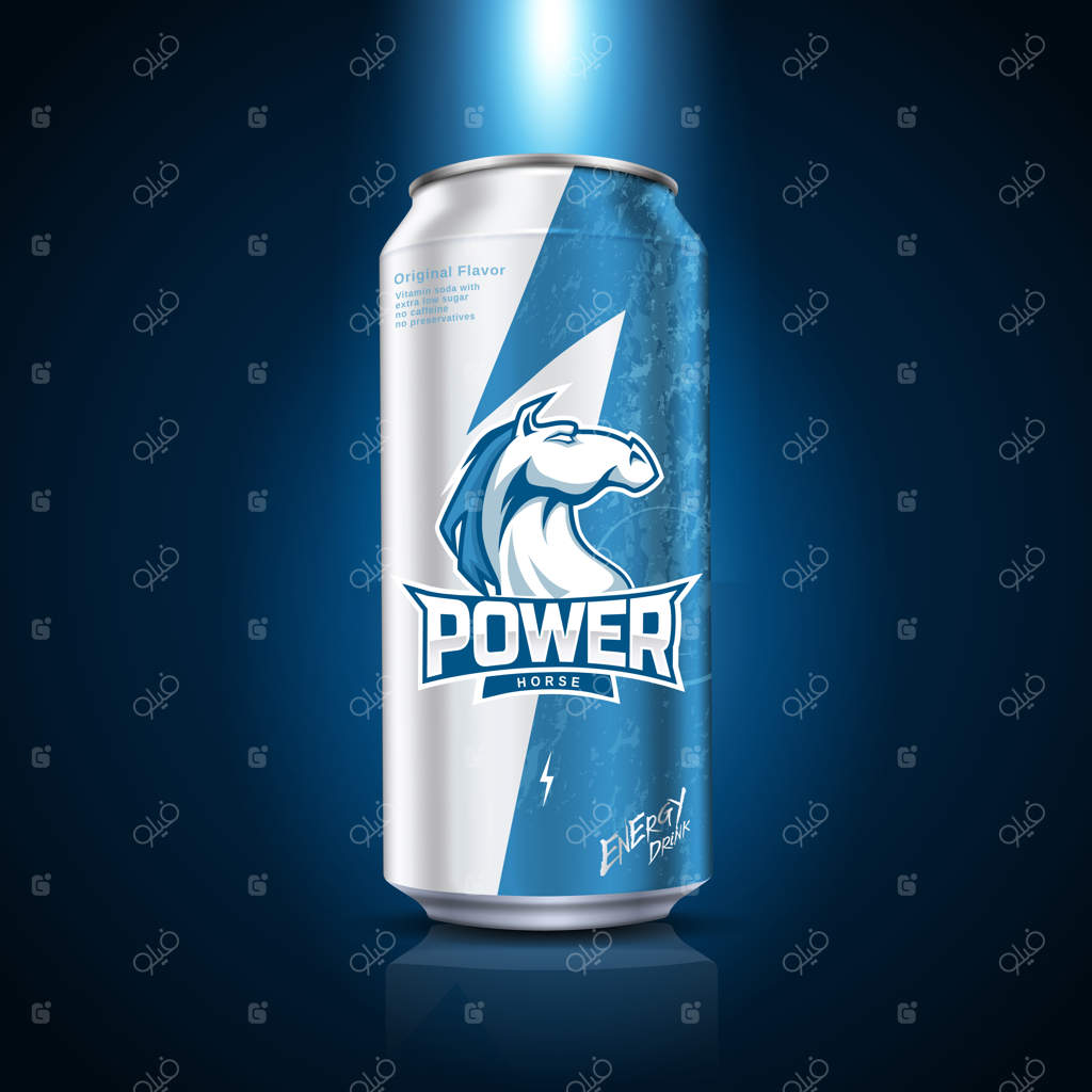 تصویرسازی طراحی بسته‌بندی نوشابه انرژی‌زا