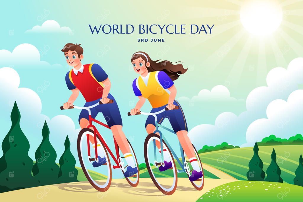 زمینه روز جهانی دوچرخه با گرادینت زیبا