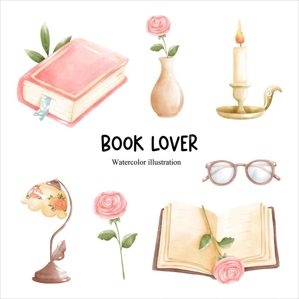 عاشق کتاب، کتابخانه. تصویر برداری وکتور