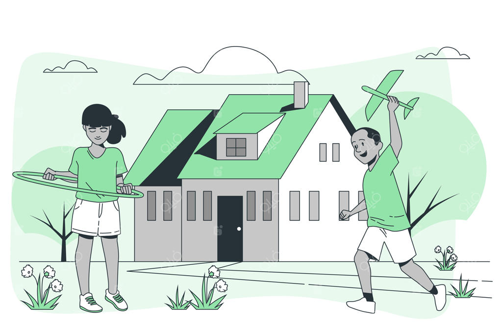 تصویرسازی مفهوم بازی کودکان در فضای باز