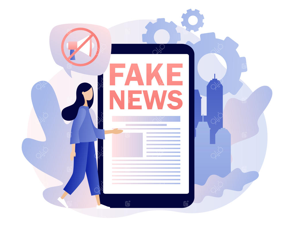 استعاره‌های خبر جعلی: دختری کوچک اخبار را با اپلیکیشن موبایل می‌خواند - تبلیغات اطلاعاتی رسانه‌های آنلاین