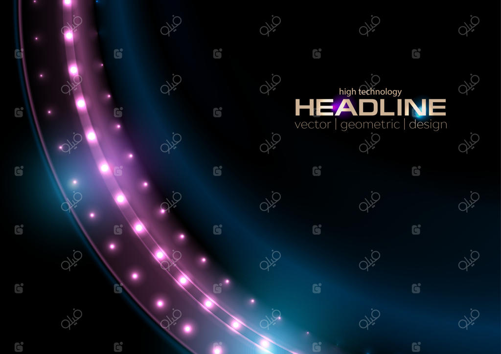 موج درخشان آبی و بنفش با نورهای جرقه‌زننده