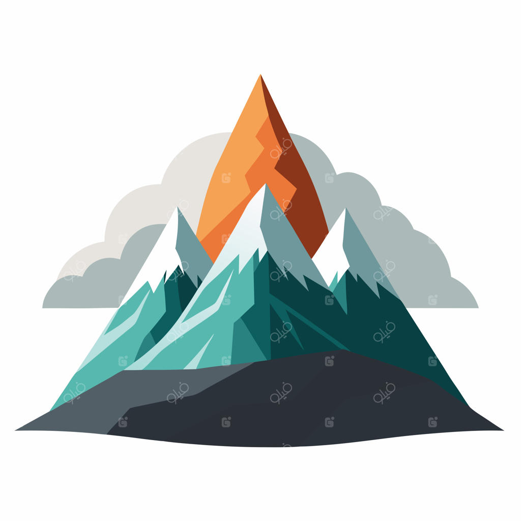 تصویرسازی وکتور منظره کوهستانی