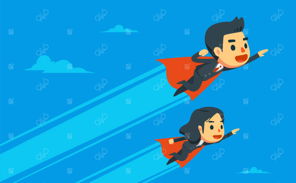 تاجر و بازرگان‌ زن به آسمان پرواز می‌کنند.