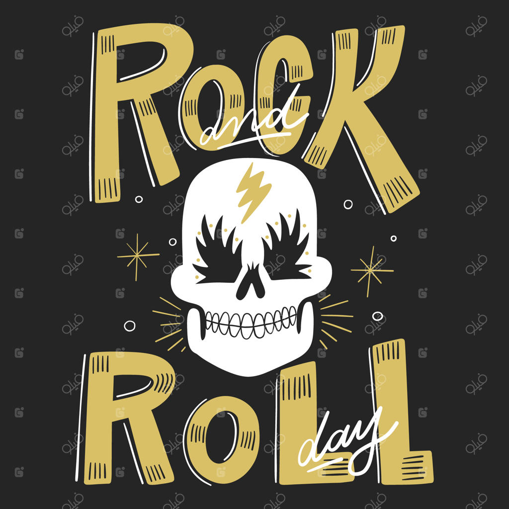 تصویرسازی روز جهانی موسیقی راک به صورت دست‌کشیده