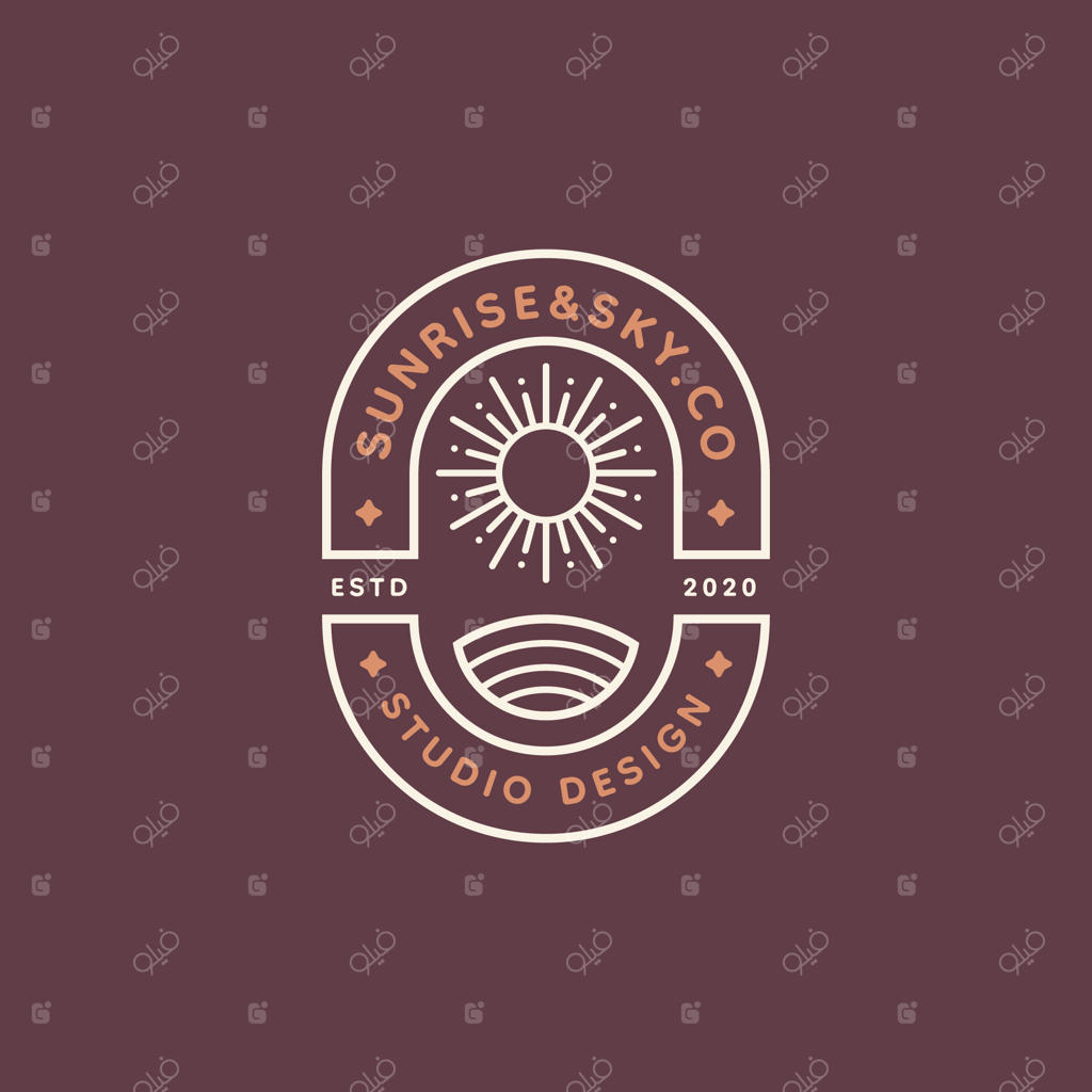 الگوی طراحی لوگوی خورشید به صورت دستی