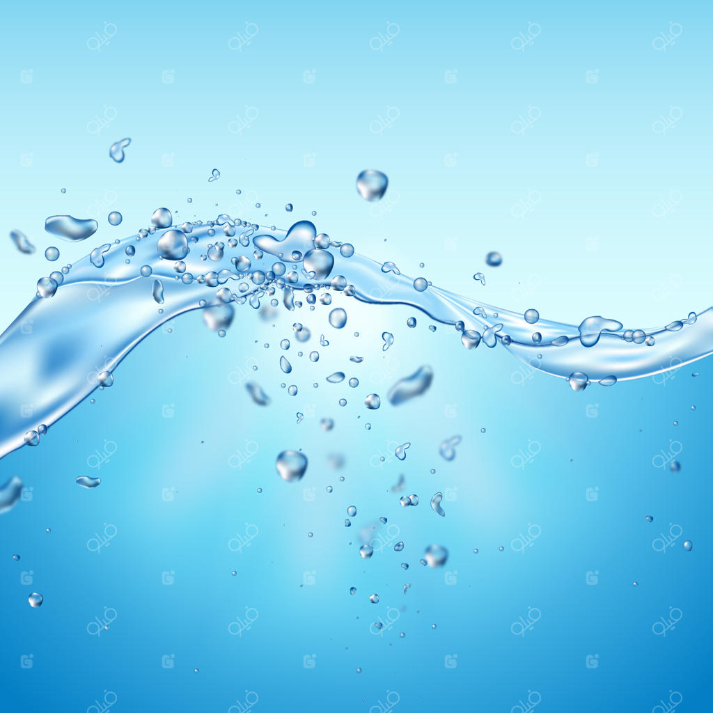 پس‌زمینه‌ای از پاشش آب آبی‌رنگ