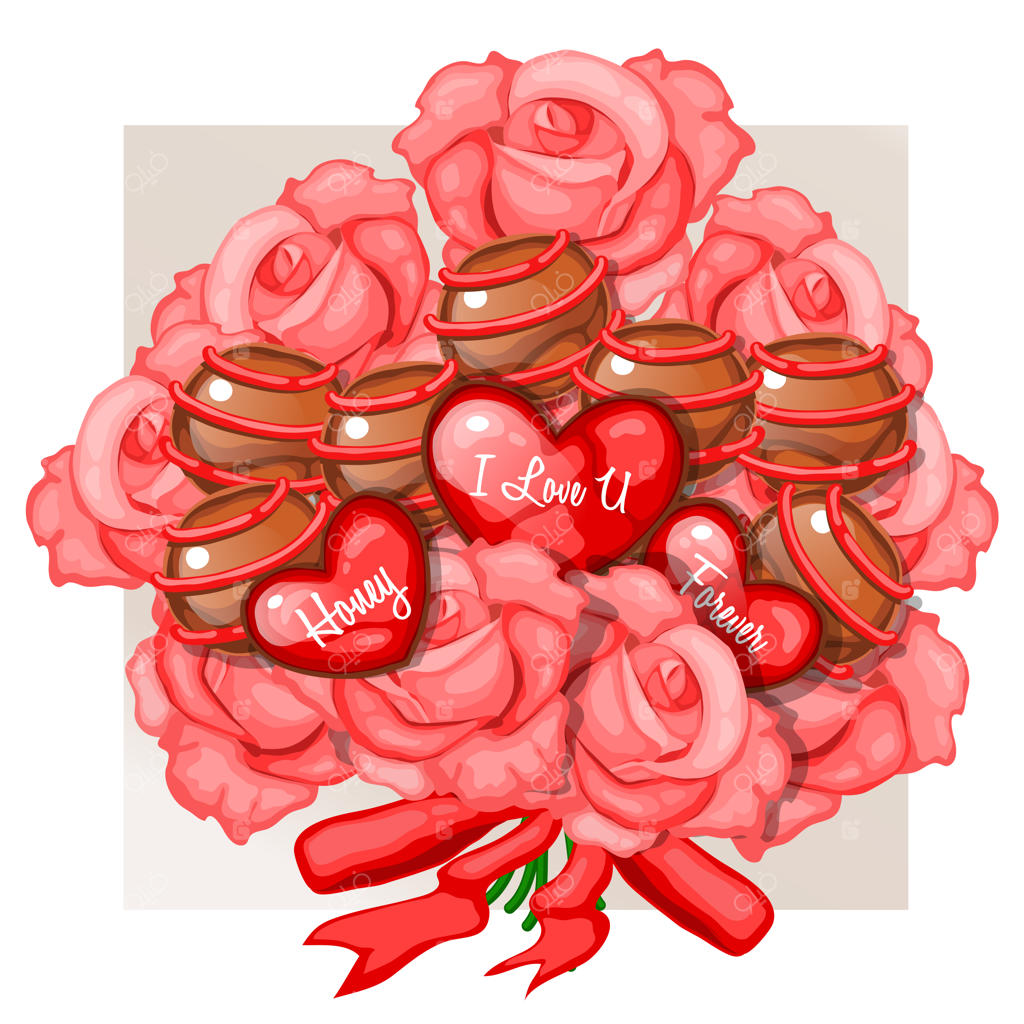 دسته گل شکلاتی برای روز ولنتاین