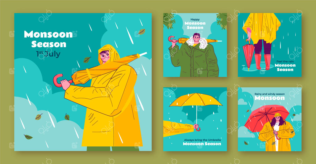 مجموعه پست‌های اینستاگرام برای فصل باران و هوای بارانی