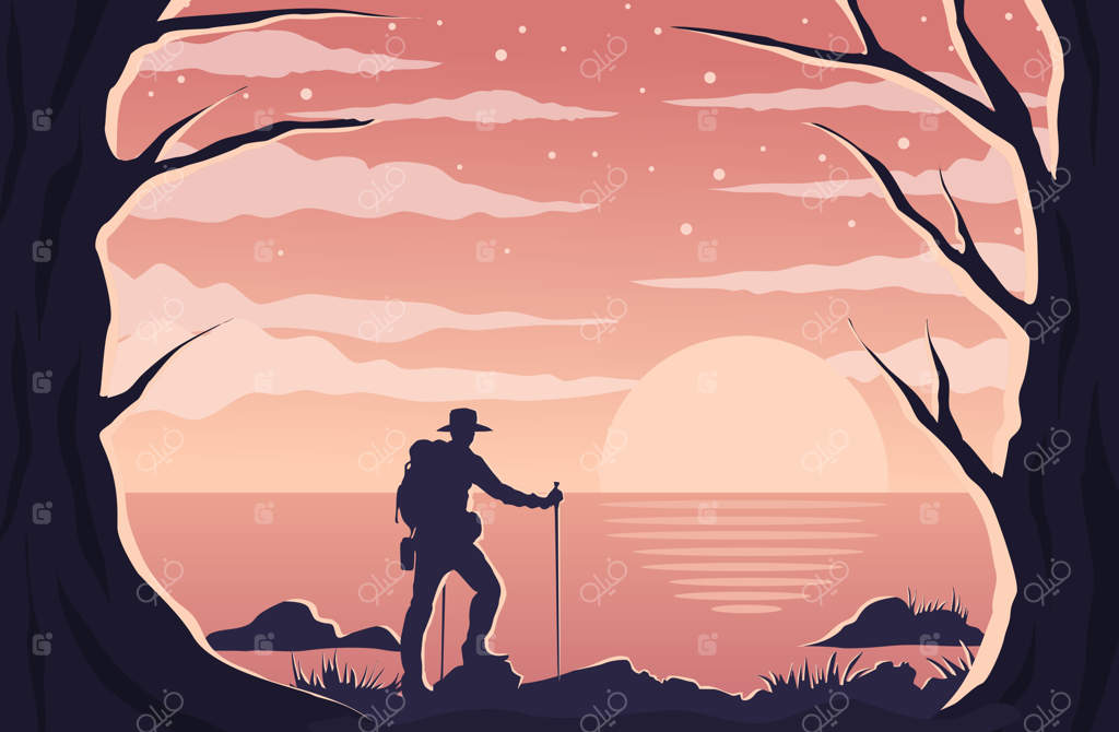 تصویرسازی منظره تخت وکتور