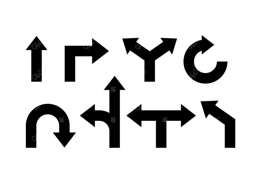 آیکون‌های پیکان تابلوهای راهنمایی و رانندگی