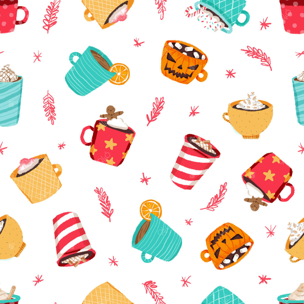 طرح فنجان قهوه کریسمس