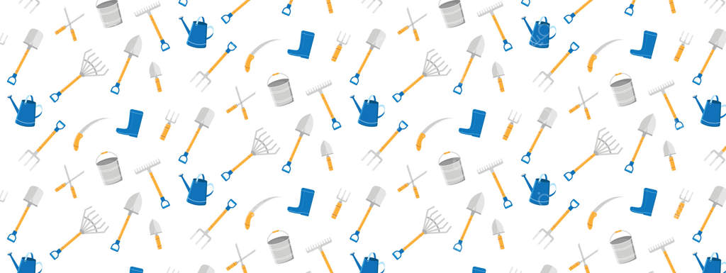 زمینه با پترن ابزار باغبانی