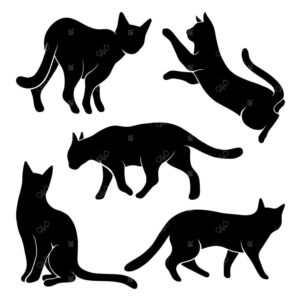 تصویرسازی دستی سیلوئت حیوانات