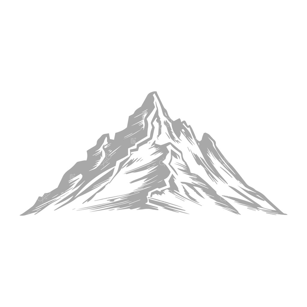 طرح دستی سیلوئت کوه