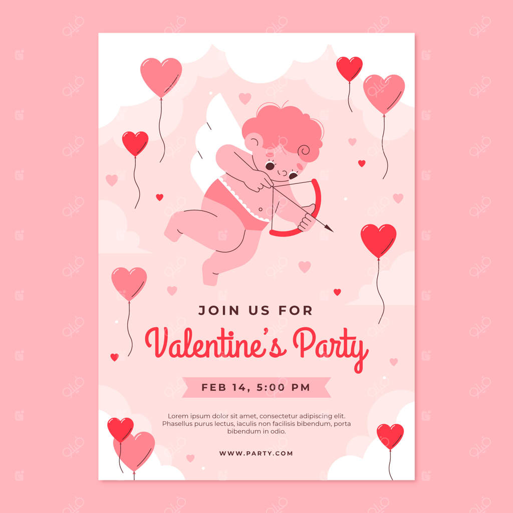 قالب پوستر عمودی برای جشن روز ولنتاین