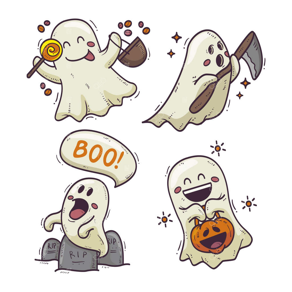 مجموعه طراحی دستی ارواح هالووین