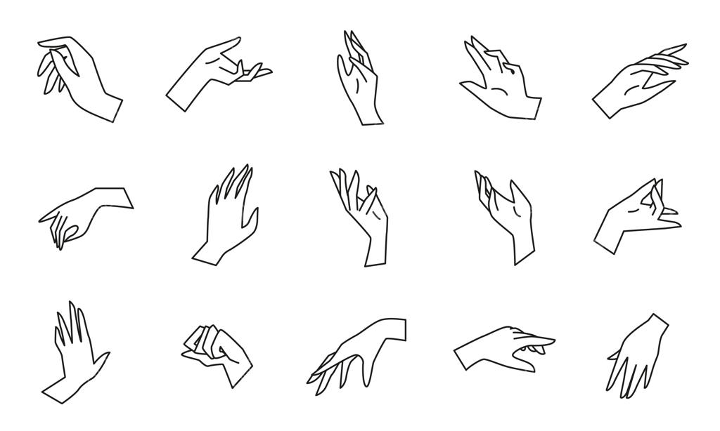 مجموعه وکتور خطی دست‌ها