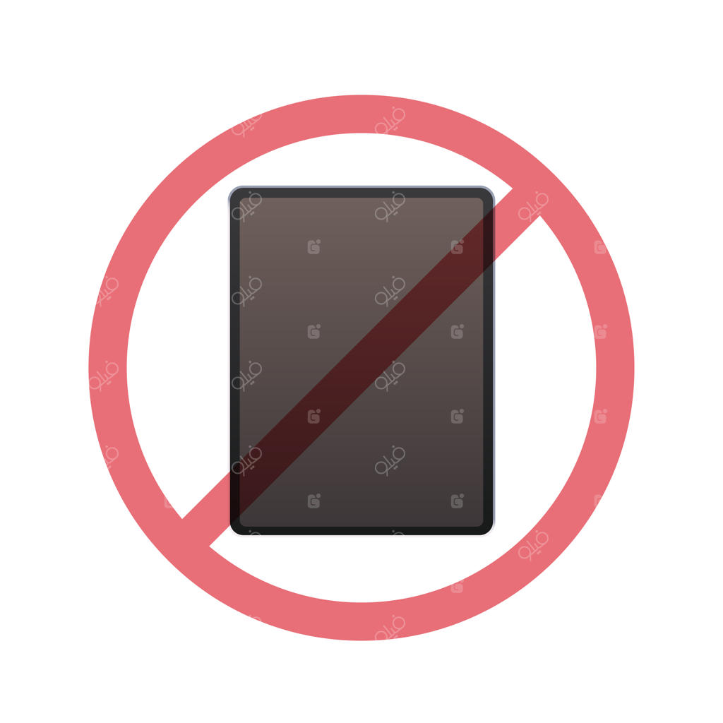 تبلت در علامت ممنوعیت؛ مفهوم سم‌زدایی دیجیتال و عدم استفاده از گجت‌ها