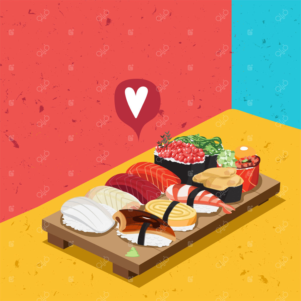 غذای سوشی بار ژاپن: سالمون ساشیمی