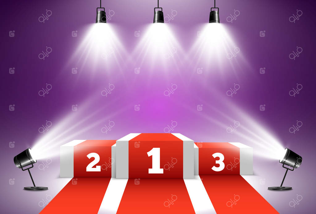 تجهیزات نورپردازی و سکوی افتخار برای برندگان جوایز.