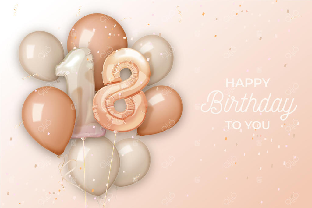 پس‌زمینه تولد ۱۸ سالگی مبارک