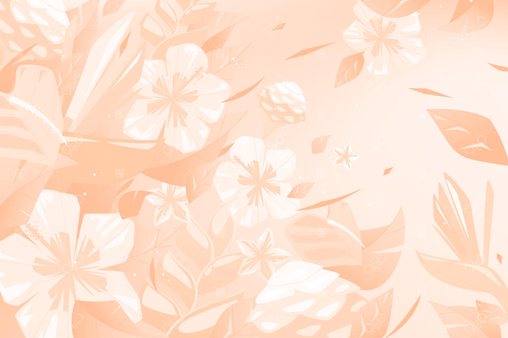 زمینه تخت گل‌دار هلو با طراحی دستی