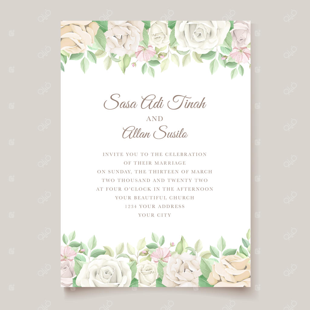 کارت دعوت عروسی گل‌دار