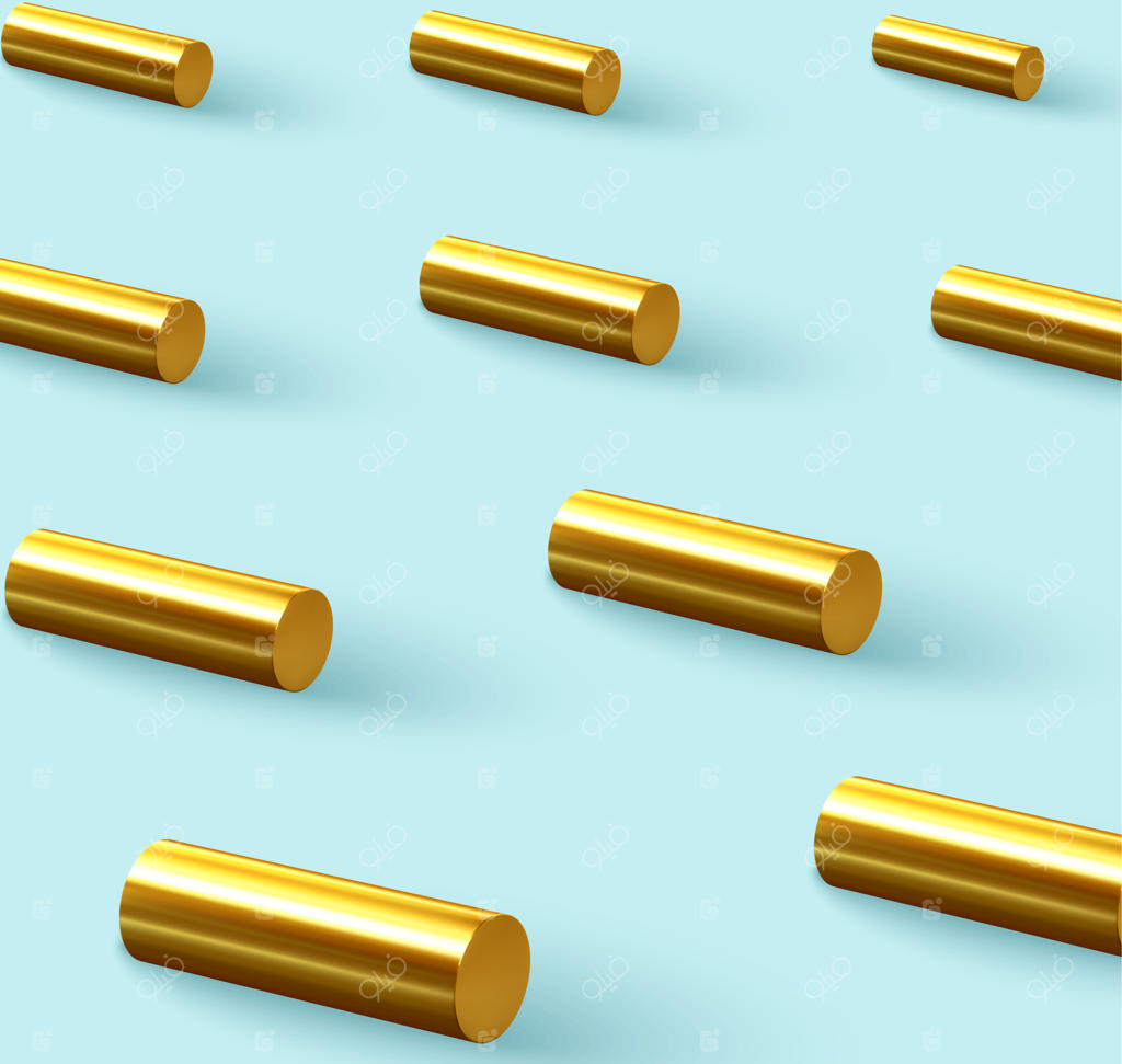 پس‌زمینه انتزاعی با اشکال سه‌بعدی: پوستر طراحی خلاقانه و هنر مینیمال. الگوی هندسی با عناصر واقع‌گرایانه ایزومتریک. وکتور ایلustration