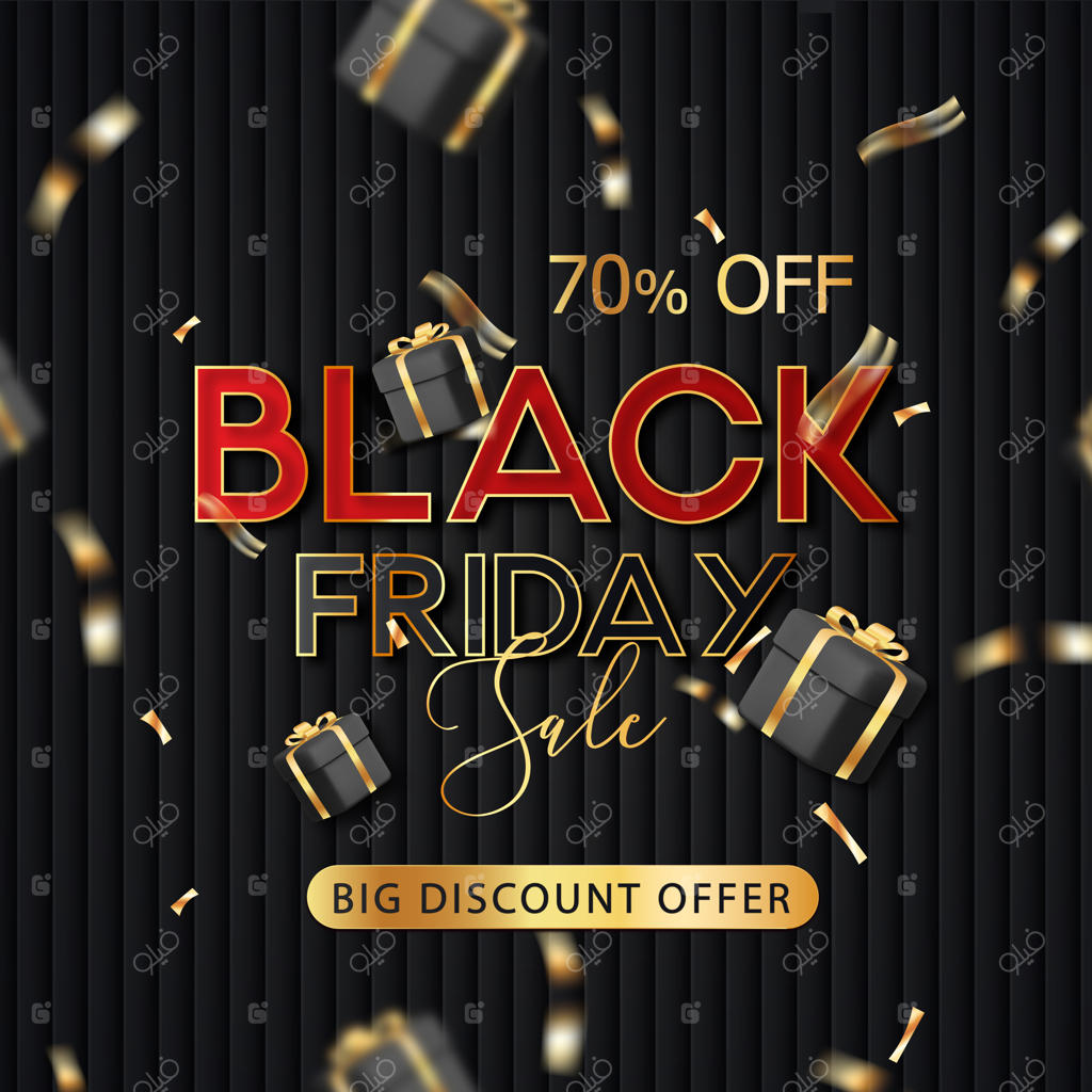 طراحی پست فیسبوک و اینستاگرام برای فروش ویژه بلک فرایدی محصولات لوکس