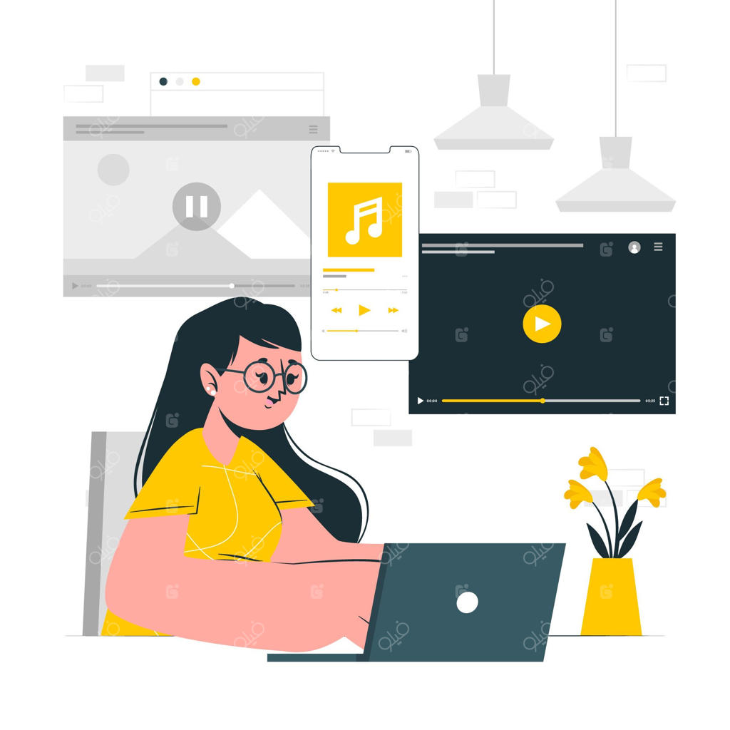 تصویر مفهومی پخش‌کننده رسانه‌ای