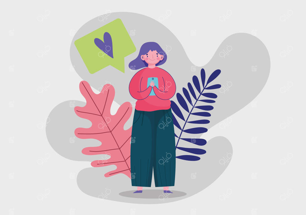 دختر گوشی هوشمند در دست دارد