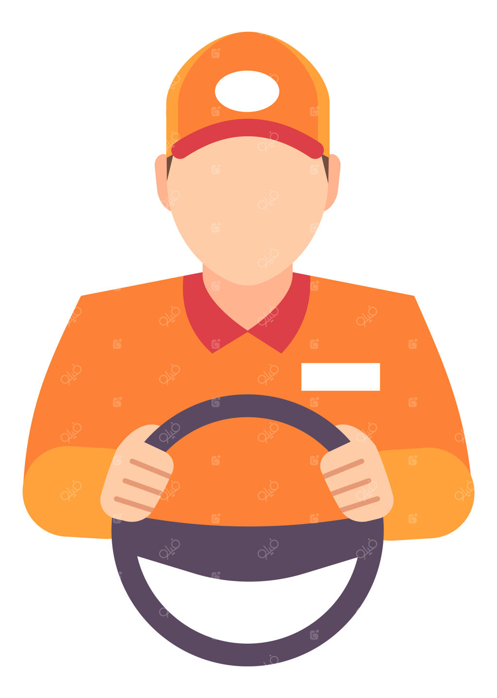 راننده با لباس کار نارنجی؛ کارگر پشت فرمان