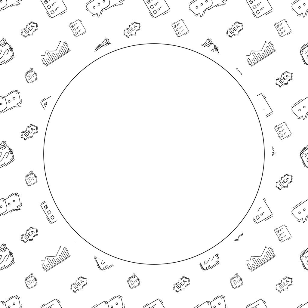 قاب دایره‌ای طرح دستی با موضوع استارتاپ و پس‌زمینه تجاری