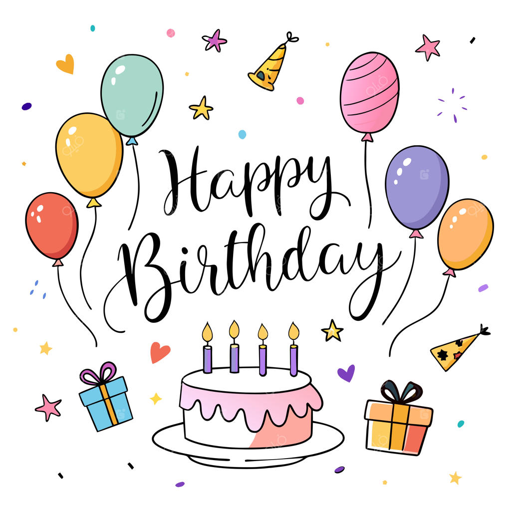 تصویرسازی وکتور کارت تبریک تولد