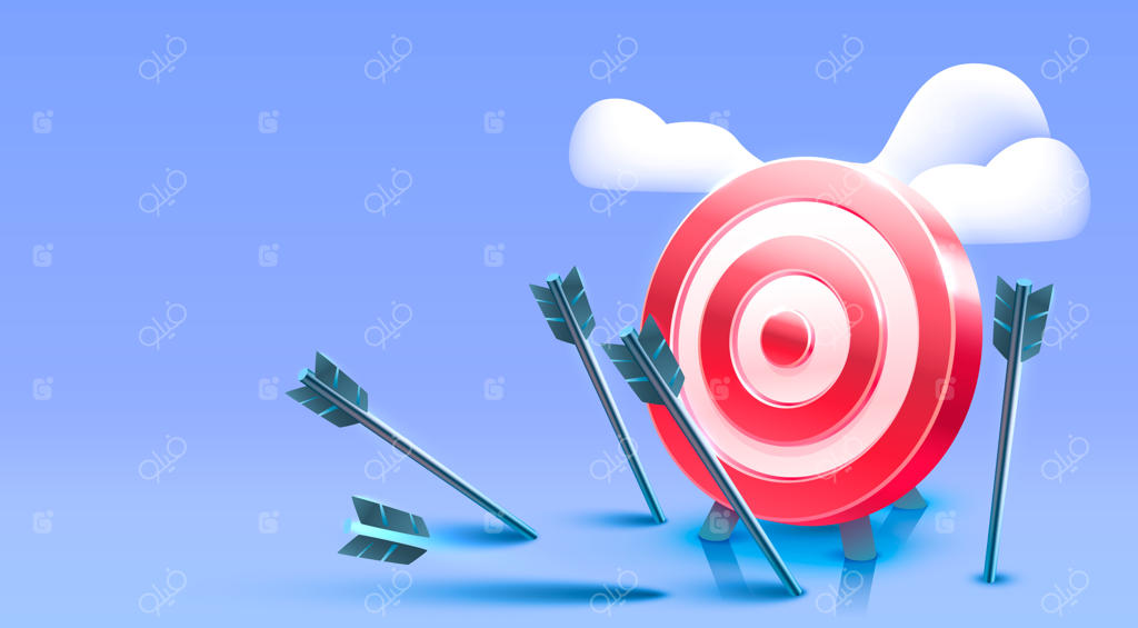 آیکون سه‌بعدی تجارت برای بنر صفحه فرود هدفمند