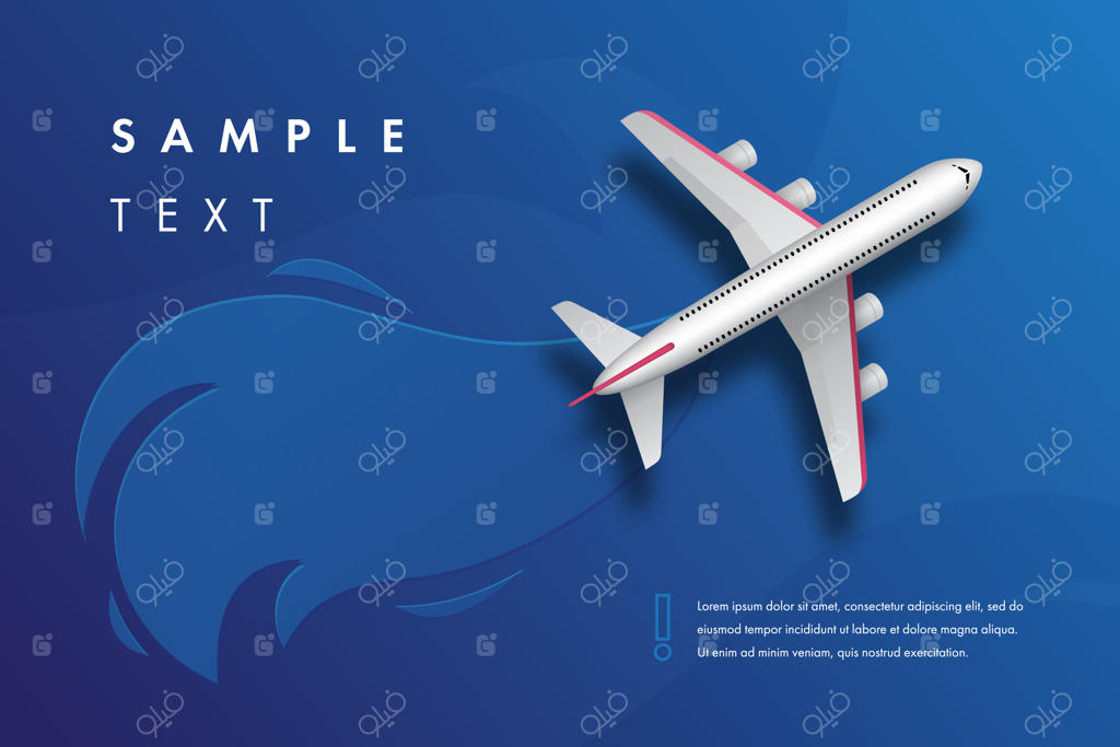 بنر سفر با تصویر هواپیما