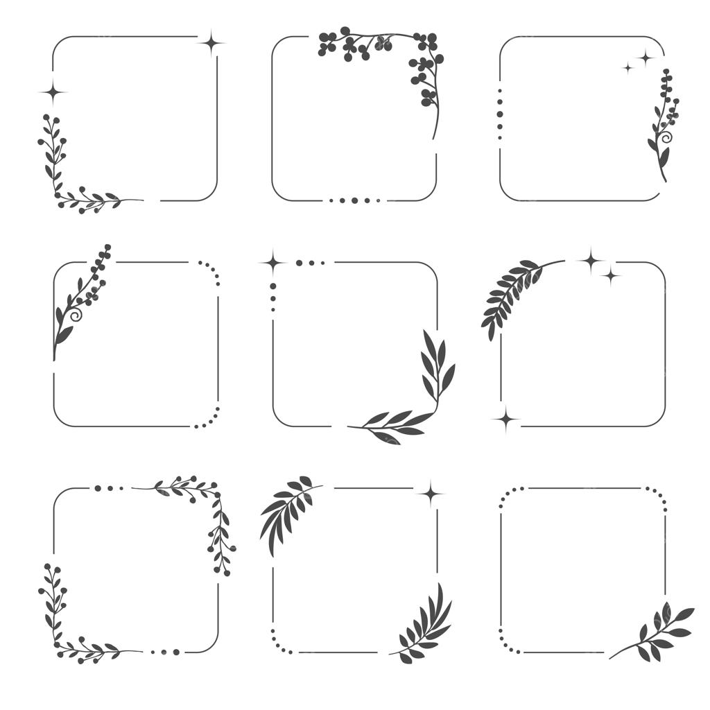 قاب مربعی خطی دست‌ساز با طرح برگ