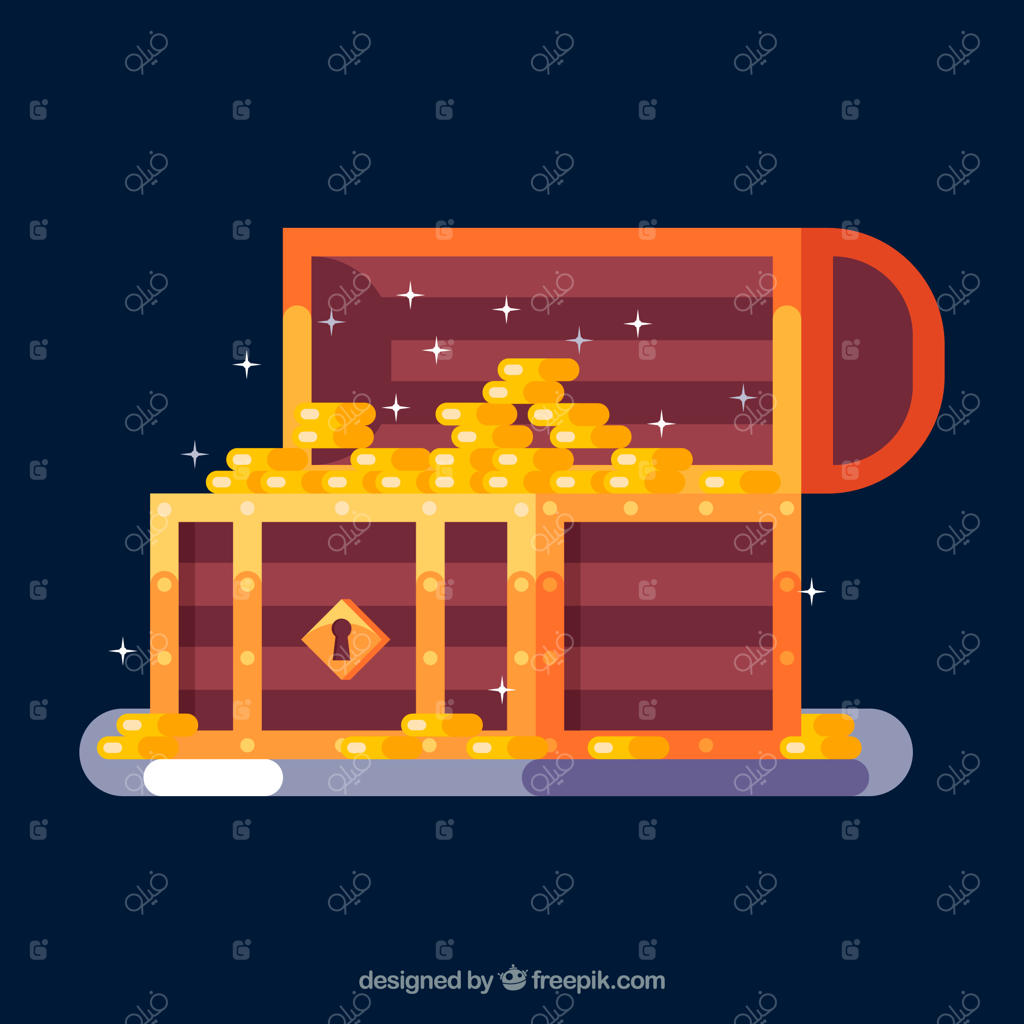 صندوق گنجینه باستانی با طراحی ساده