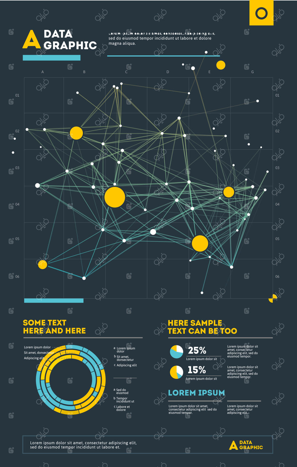 طراحی زیبایی‌شناسانه اینفوگرافیک آینده‌نگرانه و مصورسازی گرافیکی رشته‌های داده‌های پیچیده