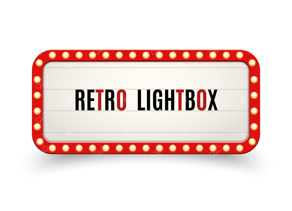 قاب بیلبورد نوری قدیمی: تابلوی لایت باکس قدیمی. دکوراسیون تابلو تبلیغاتی سینما یا نمایش.